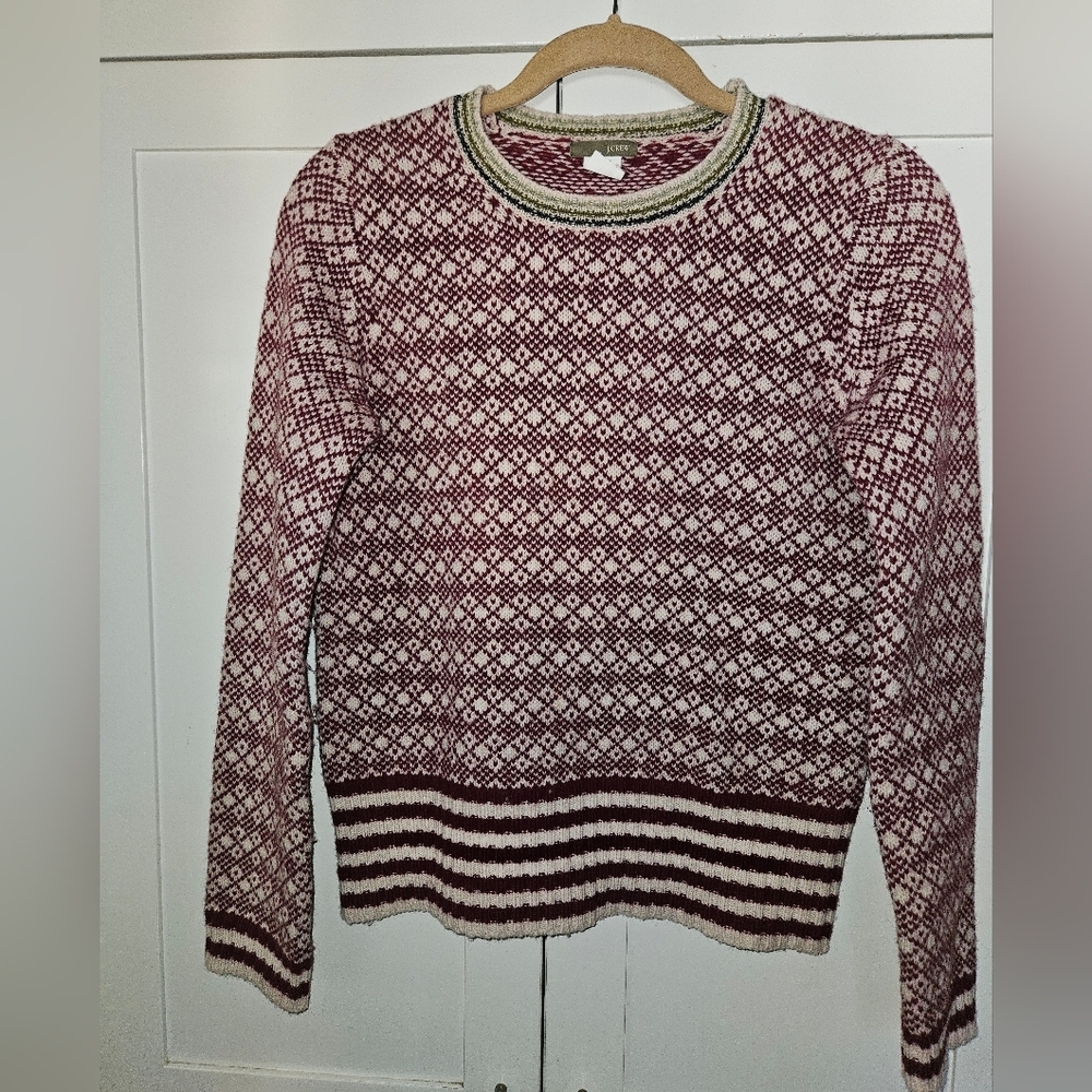 J.Crew 100% Wool Fair Isle Sweater – Size XS